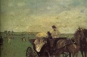 Edgar Degas Carriage on racehorse ground oil painting artist